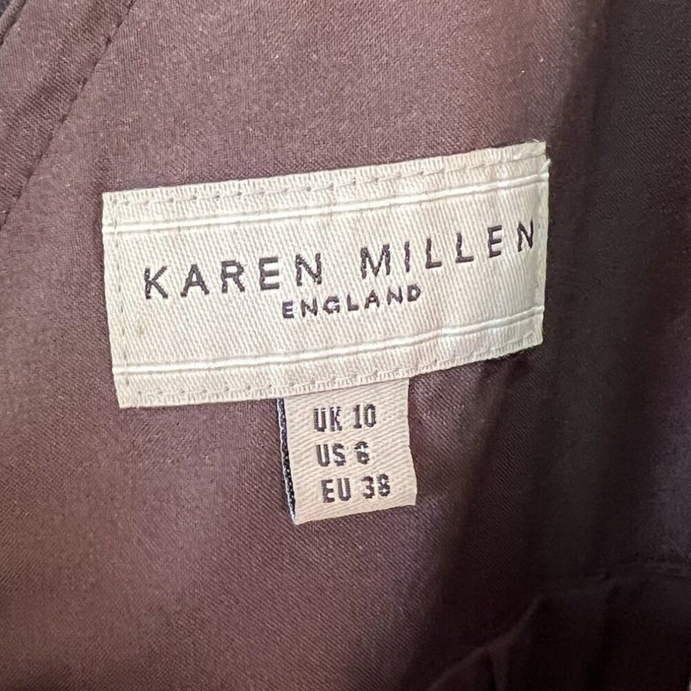 Y2K Karen Millen Blue and Black Satin and Lace Pieced Sleeveless Dress - Picture 8 of 9